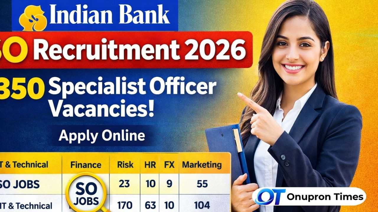 Indian Bank SO Recruitment 2026 | Apply Online for 350 Specialist Officer Posts Indian Bank SO Recruitment 2026 Apply Online for 350 Specialist Officer Posts