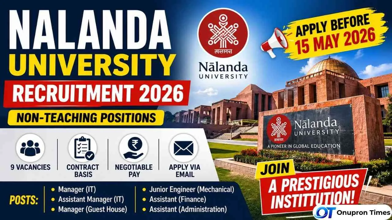 Nalanda University Recruitment 2026 Multiple Non-Teaching Jobs Open, Apply Before May 15